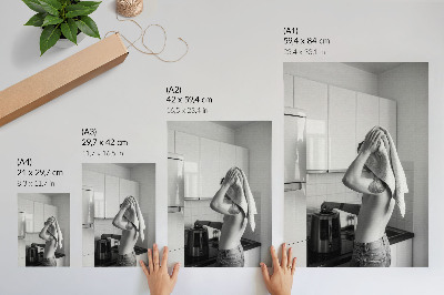 Stampa su tela Cucina moderna minimalista in bianco e nero