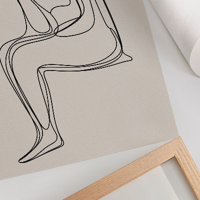 Poster Una linea sottile su sfondo color crema