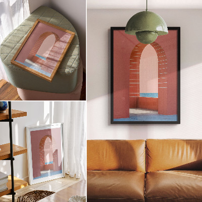 Poster Archi pastello sul mare, architettura minimalista