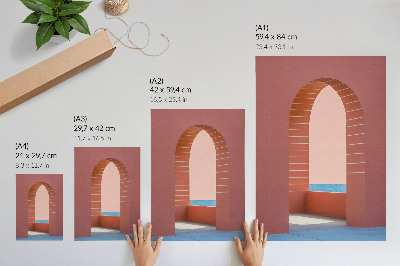 Poster Archi pastello sul mare, architettura minimalista