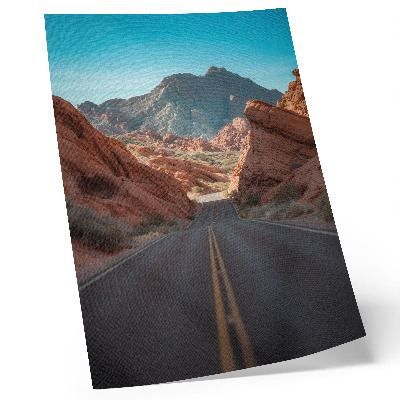 Stampa su tela Strada, montagne rocciose, cielo blu