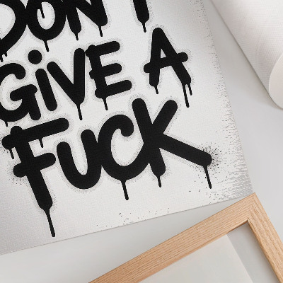 Stampa su tela Lettere graffiti nere su sfondo bianco con contrasto