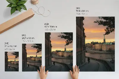 Foto su tela edifici storici al tramonto con atmosfera tranquilla