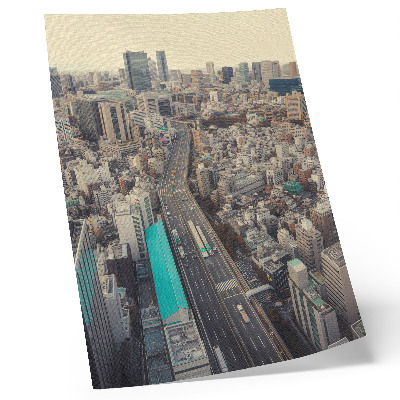 Foto su tela Panorama della città, edifici alti, strada