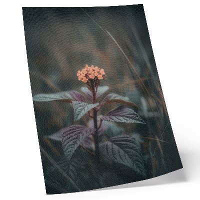 Poster Una pianta con un fiore colorato su uno sfondo verde