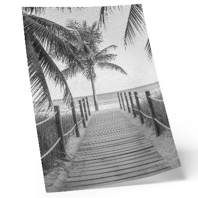 Foto su tela Molo tropicale, palme, sabbia, orizzonte infinito