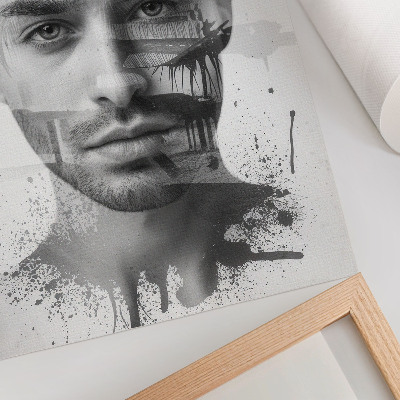 Poster Volto maschile imponente in stile minimalista