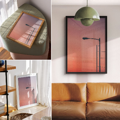 Poster Lampada minimalista, tramonto romantico, modernità