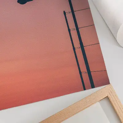 Poster lampada minimalista con effetto tramonto romantico dal design moderno