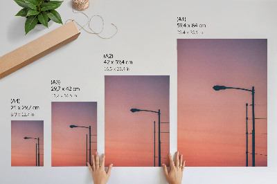 Poster Lampada minimalista, tramonto romantico, modernità
