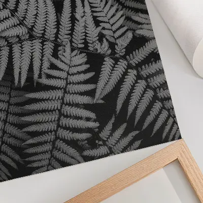 Stampa su tela felce sensuale in bianco e nero con simmetria ed eleganza