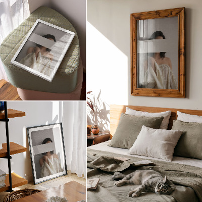 Stampa su tela Equilibrio variabile tra bianco e beige in stile minimalista
