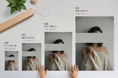 Stampa su tela Equilibrio variabile tra bianco e beige in stile minimalista