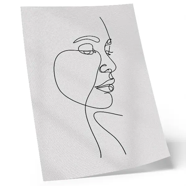 Stampa su tela illustrazione minimalista di un volto stilizzato