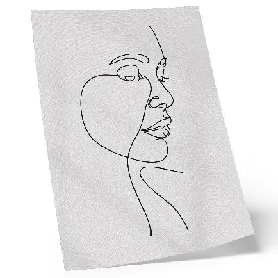 Stampa su tela illustrazione minimalista di un volto stilizzato