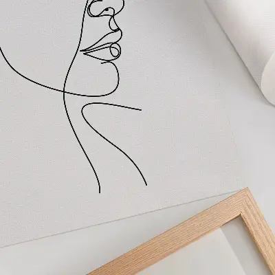 Stampa su tela illustrazione minimalista di un volto stilizzato
