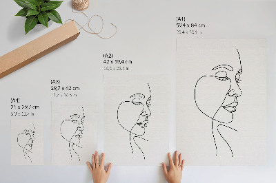 Stampa su tela Illustrazione minimalista del viso, senza dettagli superflui.