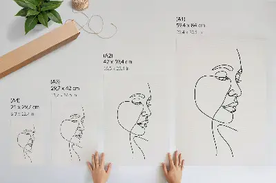 Stampa su tela illustrazione minimalista di un volto stilizzato