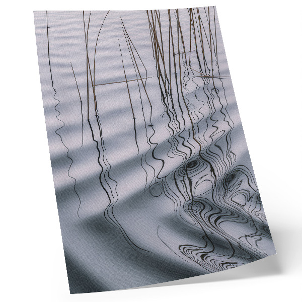 Foto su tela Motivo minimalista con onde e linee sull'acqua