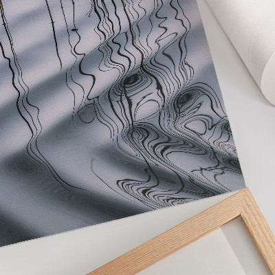 Foto su tela Motivo minimalista con onde e linee sull'acqua