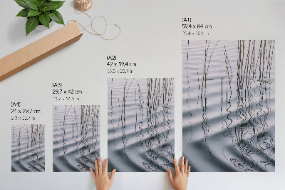 Foto su tela Motivo minimalista con onde e linee sull'acqua