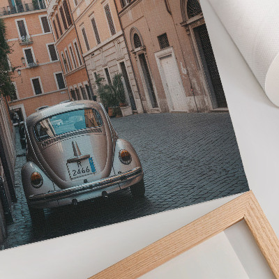 Poster Strada con un'auto, architettura classica