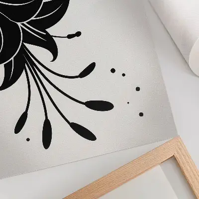 Stampa su tela colibrì e fiore a contrasto su sfondo bianco