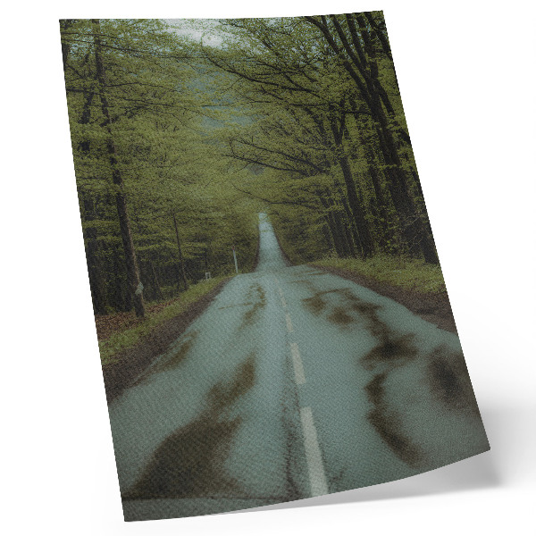 Poster Strada forestale pace verde avventura mistero