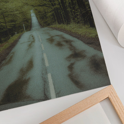Poster Strada forestale pace verde avventura mistero
