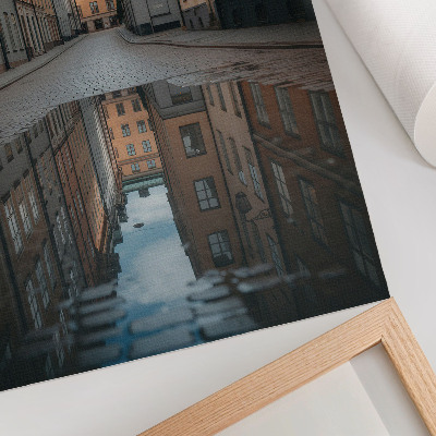Stampa su tela Case storiche con piscina in stile moderno