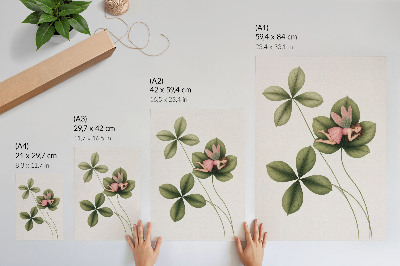 Poster Fata dalle foglie verdi in abito rosa