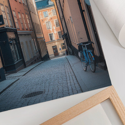 Foto su tela Strada pittoresca con edifici medievali