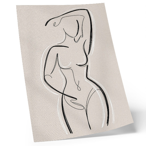 Poster Silhouette minimalista di una donna su sfondo beige
