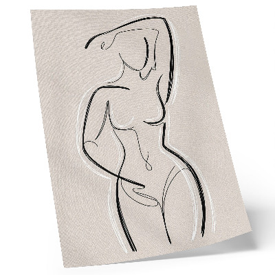 Poster Silhouette minimalista di una donna su sfondo beige