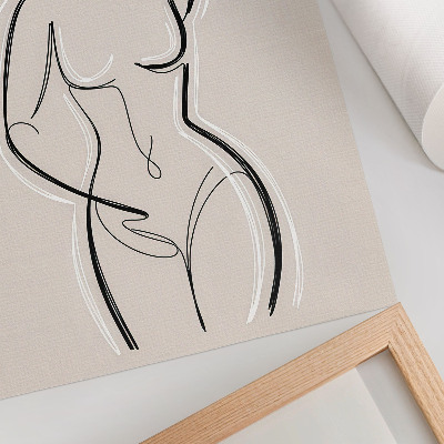 Poster Silhouette minimalista di una donna su sfondo beige