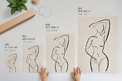 Poster Silhouette minimalista di una donna su sfondo beige