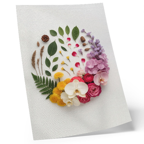 Poster Una composizione colorata di fiori e foglie in armonia