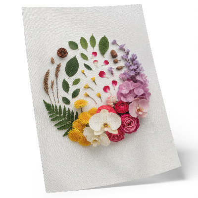 Poster Una composizione colorata di fiori e foglie in armonia