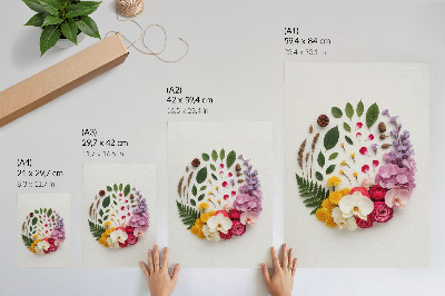 Poster Una composizione colorata di fiori e foglie in armonia