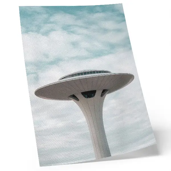 Stampa su tela quadro raffigurante un edificio futuristico contro il cielo