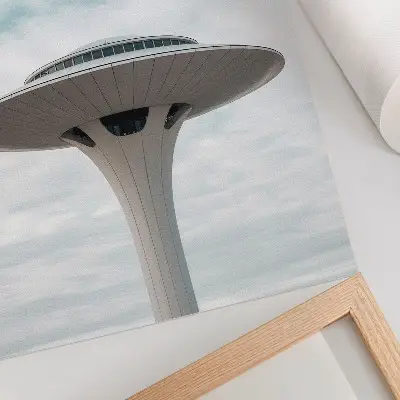 Stampa su tela quadro raffigurante un edificio futuristico contro il cielo