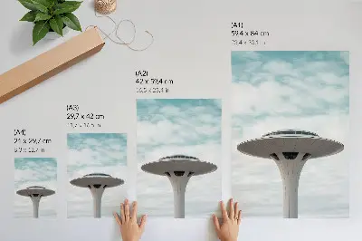 Stampa su tela quadro raffigurante un edificio futuristico contro il cielo