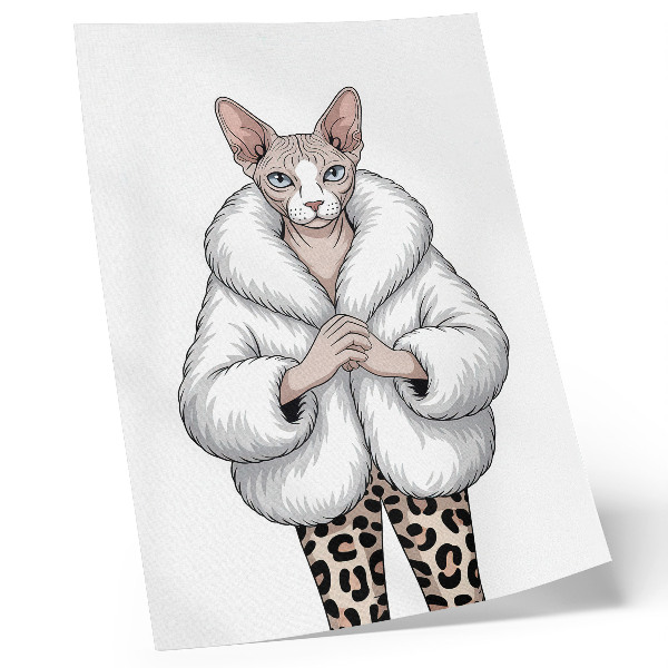 Poster Gatto con pelliccia e pantaloni leopardati