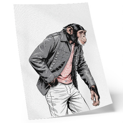 Stampa su tela Scimpanzé alla moda con giacca grafica a contrasto