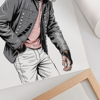 Stampa su tela Scimpanzé alla moda con giacca grafica a contrasto