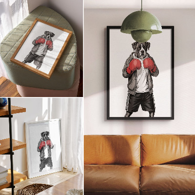 Foto su tela Guantoni da boxe per cani boxer, stile sportivo