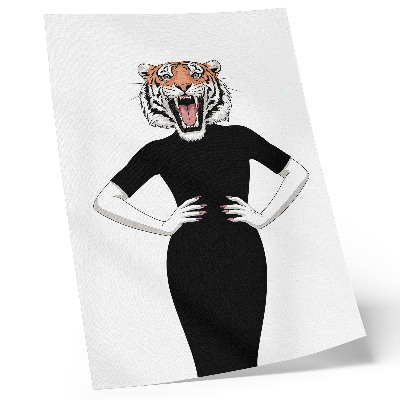 Stampa su tela Combinazione surreale di tigre e vestito