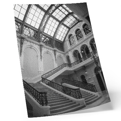 Stampa su tela Scala decorativa, ampie finestre, soffitti alti