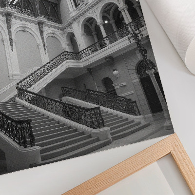 Stampa su tela Scala decorativa, ampie finestre, soffitti alti