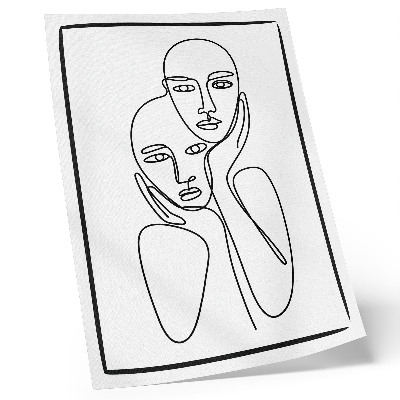 Foto su tela Contorni del viso, linee nere, minimalismo, eleganza